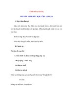 CHỦ ĐỀ 2(5 TIẾT) THUYẾT MINH KẾT HỢP VỚI LẬP LUẬN pot