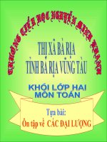 Giáo án toán lớp 2 : Ôn tập về CÁC ĐẠI LƯỢNG pdf