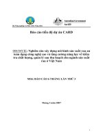 Báo cáo nghiên cứu nông nghiệp 