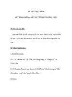 BÀI TẬP THỰC HÀNH VIẾT ĐOẠN MỞ BÀI, KẾT BÀI TRONG VĂN NGHỊ LUẬNA/ Yêu cầu potx