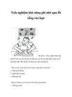 Trắc nghiệm khả năng ghi nhớ qua lối sống của bạn docx