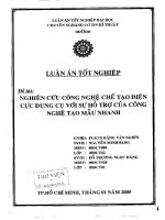 Nghiên cứu công nghệ chế tạo điện cực dụng cụ với sự hỗ trợ của công nghệ tạo mẫu nhanh