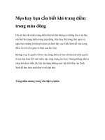 Mẹo hay bạn cần biết khi trang điểm trong mùa đông docx