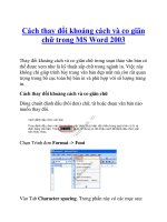 Cách thay đổi khoảng cách và co giãn chữ trong MS Word 2003 pptx