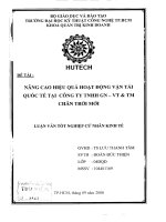 Nâng cao hiệu quả hoạt động vận tải quốc tế tại công ty TNHH giao nhân vận tải và thương mại Chân Trời Mới