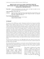 Báo cáo nghiên cứu nông nghiệp 