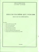 Công ty cổ phần vincom báo cáo tài chính quý 3 năm 2008 báo cáo tài chính riêng