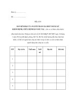 MẪU BẢN KÊ KHAI CỦA NGƯỜI THAM GIA BHYT ĐĂNG KÝ KHÁM BỆNH, CHỮA BỆNH BAN ĐẦU TẠ potx