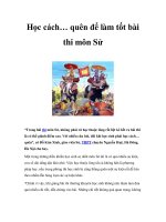 Học cách… quên để làm tốt bài thi môn Sử pptx