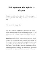 Kinh nghiệm thi môn Ngữ văn và tiếng Anh ppt