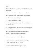 ĐỂ THI THỬ TỐT NGHIỆP THPT MÔN VẬT LÝ_ĐỀ SỐ 5 pdf