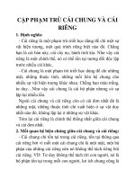 CẶP PHẠM TRÙ CÁI CHUNG VÀ CÁI RIÊNG ppt