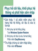 phục hồi dữ liệu, khôi phục hệ thống và phát hiện xâm nhập