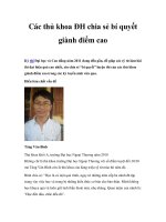 Các thủ khoa ĐH chia sẻ bí quyết giành điểm cao potx