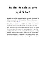 Sai lầm lớn nhất khi chọn nghề để học? pot