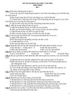 ĐỀ THI TRẮC NGHIỆM MÔN SINH HỌC NĂM 2010_ĐỀ 1 pptx