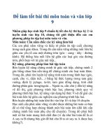 Để làm tốt bài thi môn toán và văn lớp 9 doc