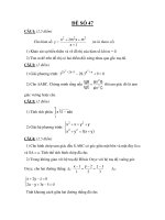 Đề thi tốt nghiệp THPT môn toán_Đề số 47 doc