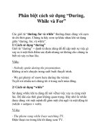 Phân biệt cách sử dụng “During, While và For” docx