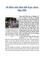 10 điều nên làm khi bạn chưa đậu ĐH doc