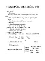 Tên bài: DÒNG ĐIỆN KHÔNG ĐỔI doc