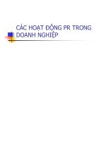 Các hoạt động PR trong doanh nghiệp