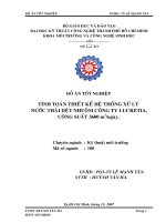 Tính toán thiết kế hệ thống xử lý nước thải dệt nhuộm công ty Lucretia công suất 3600m3 ngày