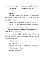 ĐỐI TƯỢNG, NHIỆM VỤ VÀ PHƯƠNG PHÁP NGHIÊN CỨU MÔN LÝ LUẬN DẠY HỌC ĐỊA LÝ pptx