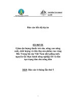 Báo cáo nghiên cứu nông nghiệp 