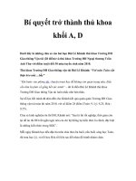 Bí quyết trở thành thủ khoa khối A, D docx