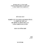 Nghiên cứu xây dựng giải pháp tối u và thiết kế chế tạo hệ thống tự động hoá các công nghệ nung luyện