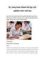 Kỹ năng hoàn thành bài tập trắc nghiệm môn sinh học ppt