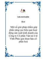 Đề tài “Một số giải pháp nhằm góp phần nâng cao hiệu quả hoạt động sản xuất kinh doanh của Công ty Cổ phần Vận tải ô tô Vĩnh Phúc giai đoạn hậu cổ phần hoá” potx