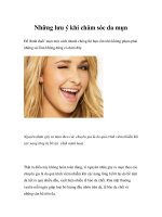 Những lưu ý khi chăm sóc da mụn doc