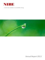 annual report 2013 NIBE world class solutions in sustainable energy