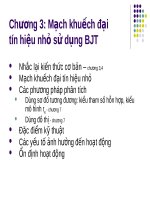 Chương 3: Mạch khuếch đại tín hiệu nhỏ sử dụng BJT pptx