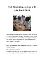 Cách thi môn tiếng Anh trong kì thi tuyển sinh vào lớp 10 pdf