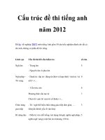 Cấu trúc đề thi tiếng anh năm 2012 doc