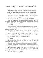 GIỚI THIỆU CHUNG VỀ GIÁO TRÌNH pptx