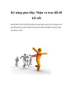 Kỹ năng giao tiếp: Nhận và trao đổi để kết nối potx