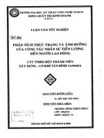 Phân tích thực trạng và ảnh hưởng của công tác nhân sự tiền lương đến người lao động công ty TNHH một thành viên Xây Dựng Cơ Khí Tân Bình Tanimex
