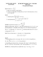 ĐỀ THI THỬ ĐẠI HỌC LẦN 1 –NĂM 2012 MÔN TOÁN THPT CHUYÊN NGUYỄN HUỆ ppt