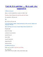 Unit 44. It is said that …. He is said ..(be) supposed to pdf