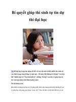 Bí quyết giúp thí sinh tự tin dự thi đại học potx