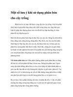 Một số lưu ý khi sử dụng phân bón cho cây trồng potx