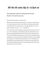 Để thi tốt môn địa lý và lịch sử pot