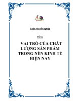 VAI TRÒ CỦA CHẤT LƯỢNG SẢN PHẨM TRONG NỀN KINH TẾ HIỆN NAY pdf