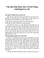 Việc ghi chép được duy trì bởi Giảng viên/Người tư vấn pot