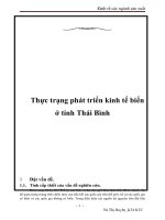 Thực trạng phát triển kinh tế biển ở tỉnh Thái Bình pptx