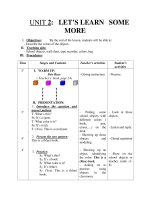 UNIT 2: LET’S LEARN SOME MORE ppt